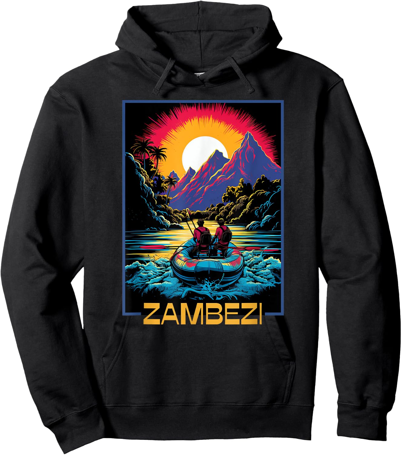 Zambezi River Rafting, Unleash Your Adventure Spirit and Fun Hoodie - Hoodie | Black