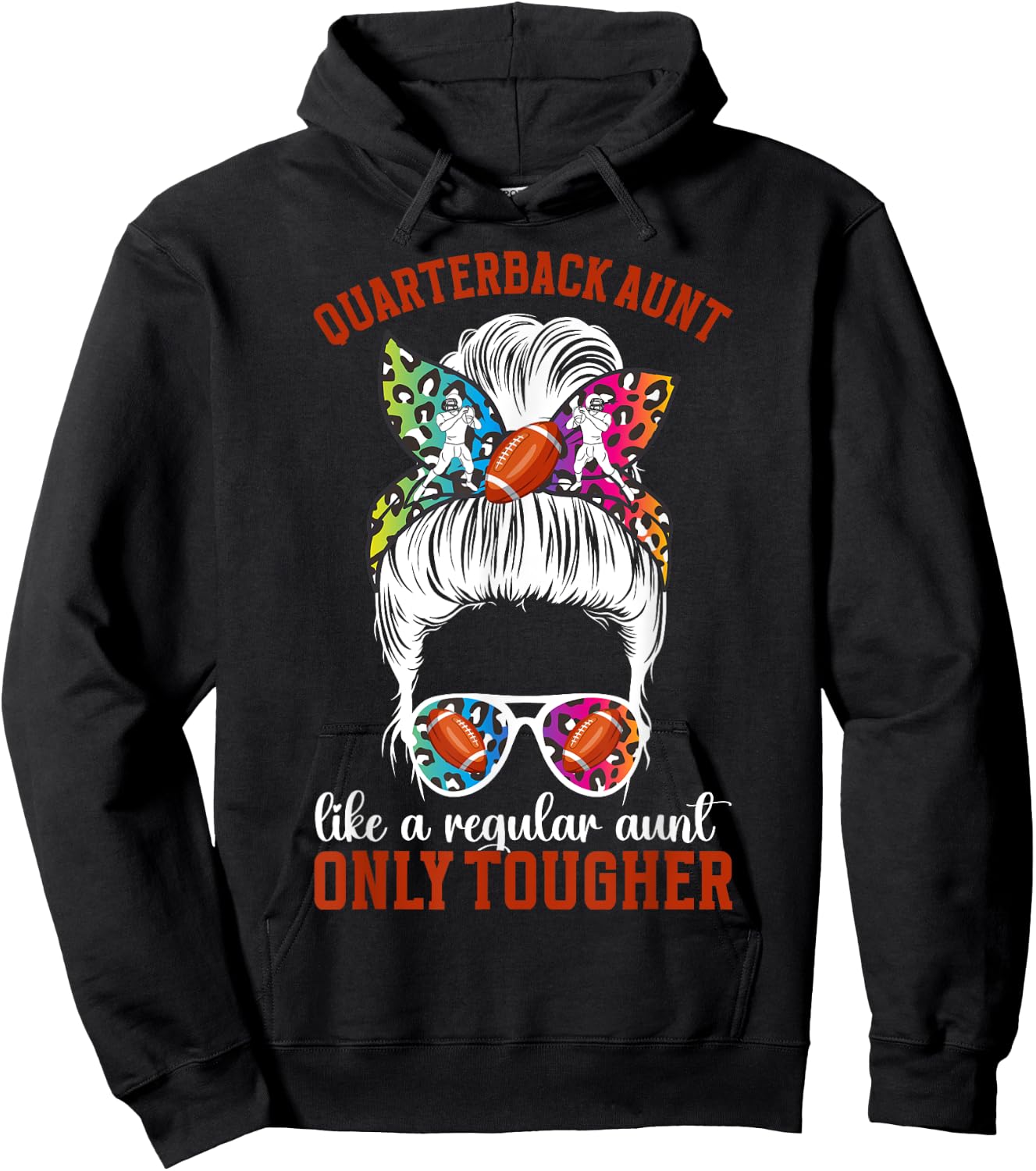 Tough Quarterback Aunt Of A Football Quarterback Auntie Hoodie - Hoodie | Black