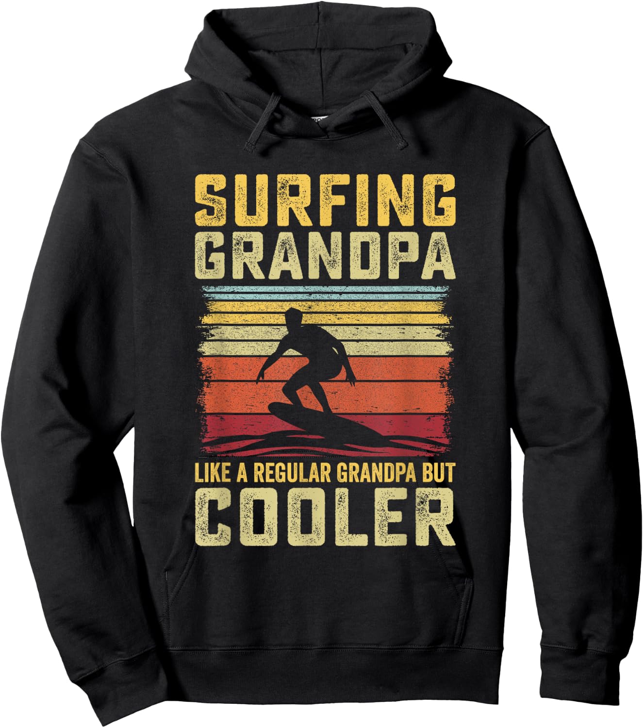 Surfer - Surfing Grandpa like a Regular Grandpa but Cooler Hoodie - Hoodie | Black