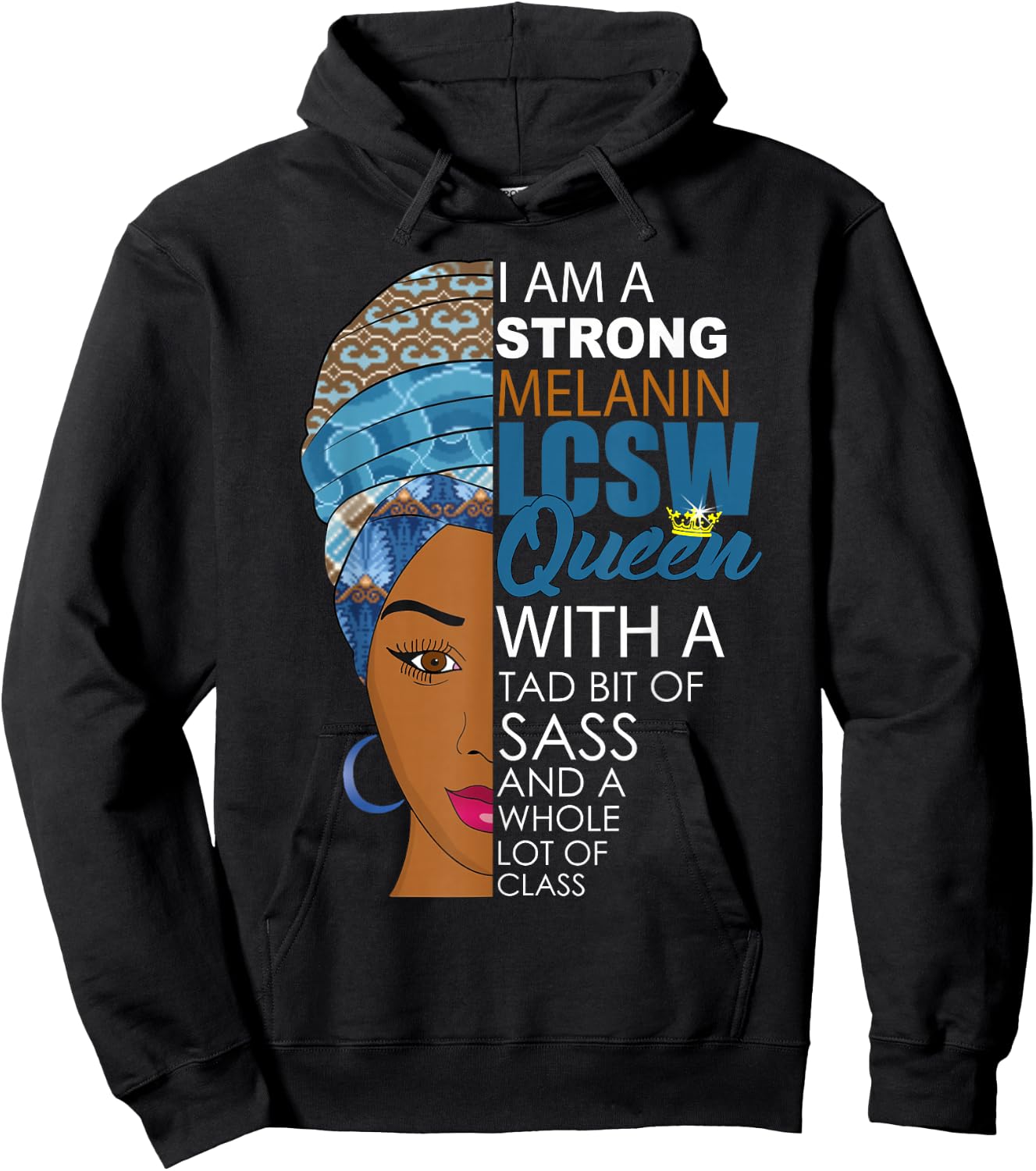 LCSW Social Worker Melanin African American Woman Hoodie - Hoodie | Black