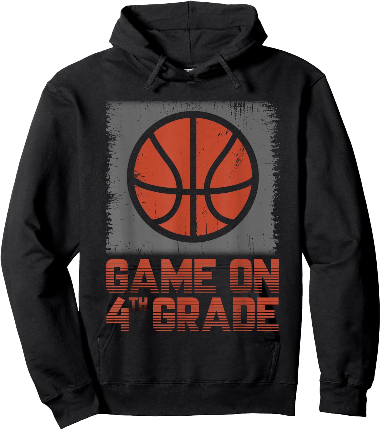 Game On 4th Grade Basketball Back To School Fourth Grade Hoodie - Hoodie | Black