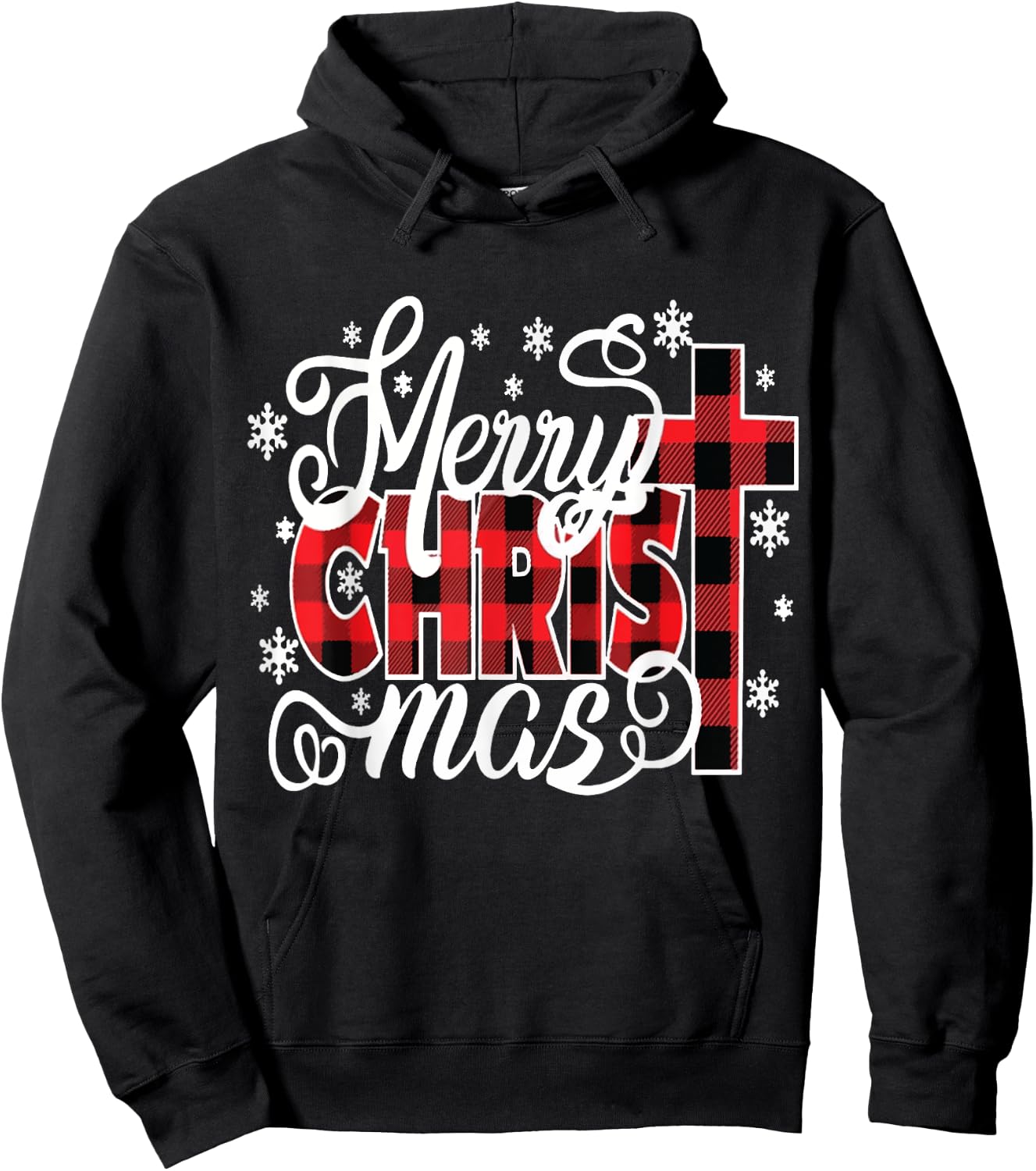 Merry Christ Mas Christian Jesus Christmas PJs Xmas Pajamas Hoodie - Hoodie | Black