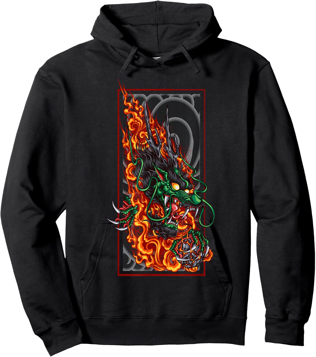 Fire Dragon Hoodie - Hoodie | Black