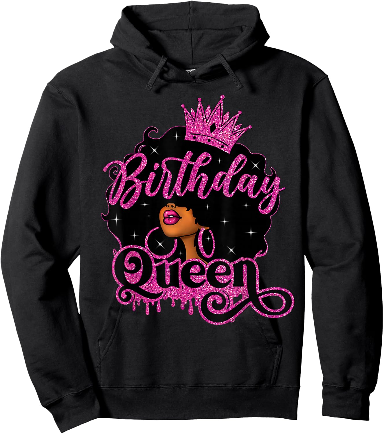 African American Black Queen Birthday Afro Women Girls Hoodie - Hoodie | Black