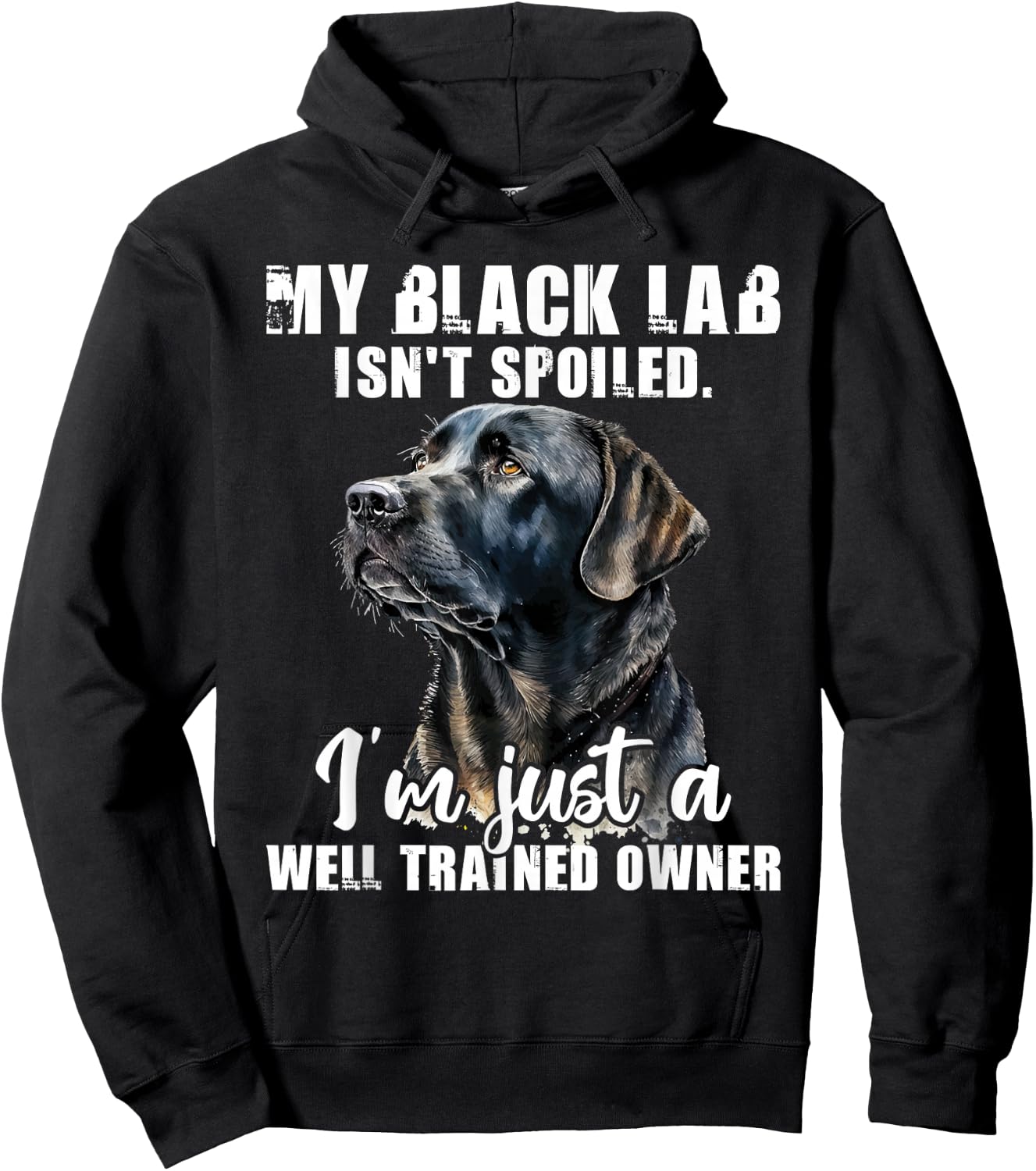 My Black Lab Isn't Spoiled - Labrador Lover Dog Owner Hoodie - Hoodie | Black
