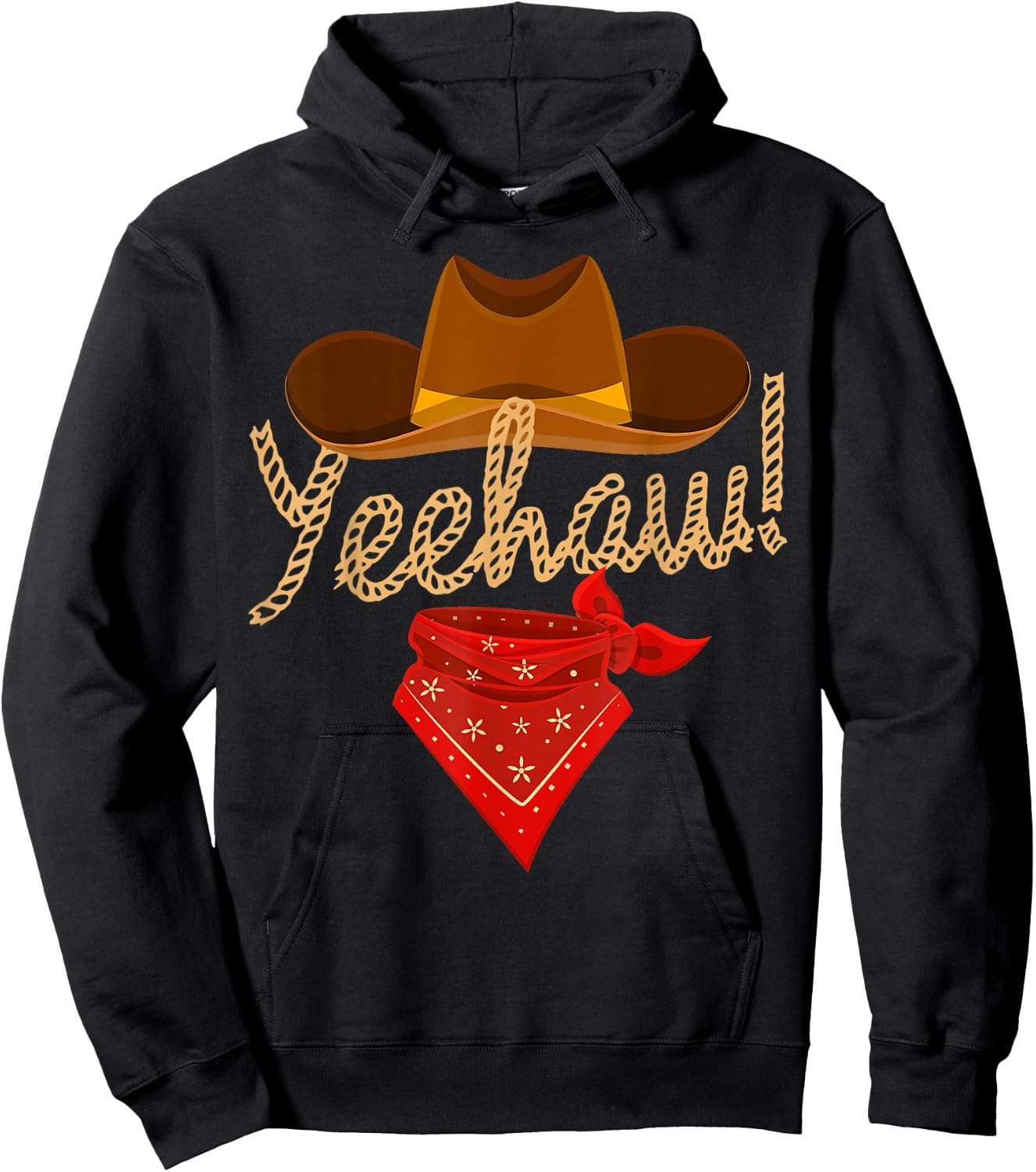 Yeehaw Western Country Howdy Southern Cowboy Yee Haw Vintage Hoodie - Hoodie | Black