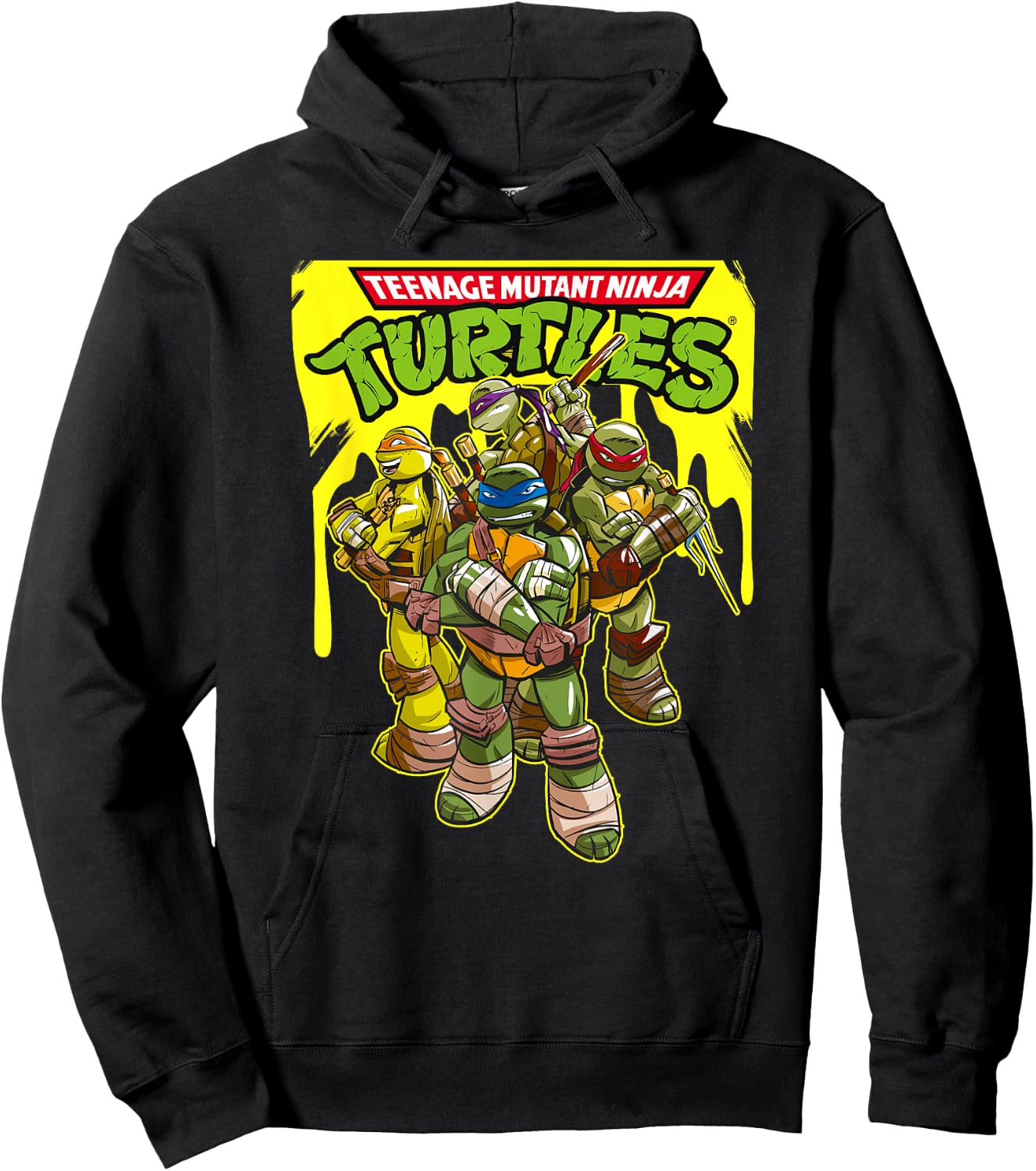 TMNT Yellow Splatter Paint Hoodie - Hoodie | Black