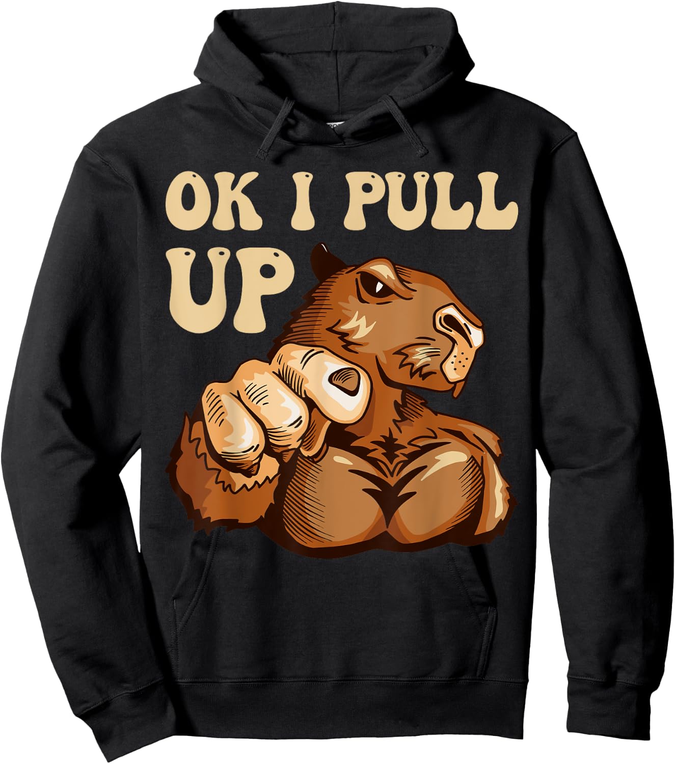Muscular Gym Capybara Funny Hoodie - Hoodie | Black