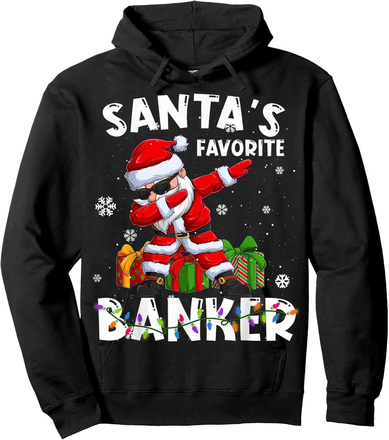 Santa's Favorite Banker Family Matching Group Christmas Hoodie - Hoodie | Black