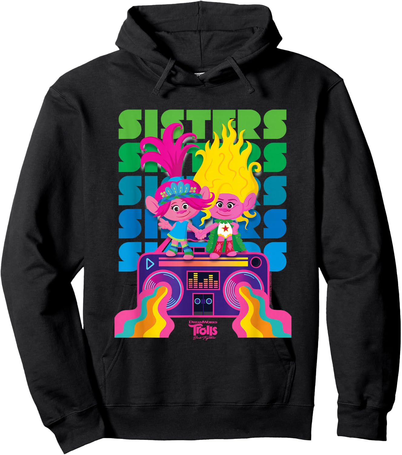DreamWorks Trolls Band Together Poppy and Viva Sisters Hoodie - Hoodie | Black