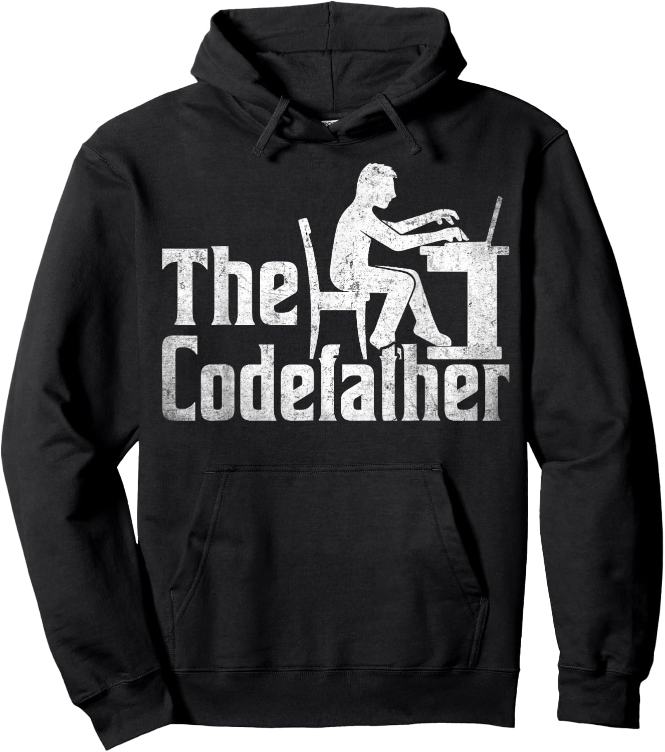The Codefather - Vintage Funny Programmer Dad Computer Coder Hoodie - Hoodie | Black