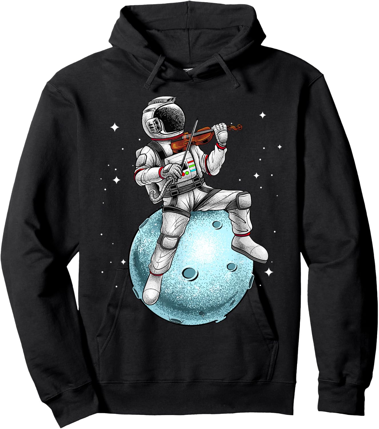 Cool Violin Player Women Astronaut Music Lover Viola Hoodie - Hoodie | Black