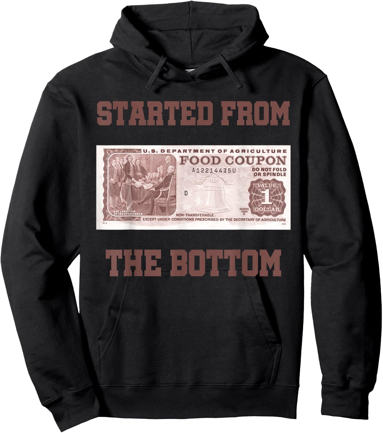 Started from Bottom Food Stamp Coupon Apparel Hoodie - Hoodie | Black