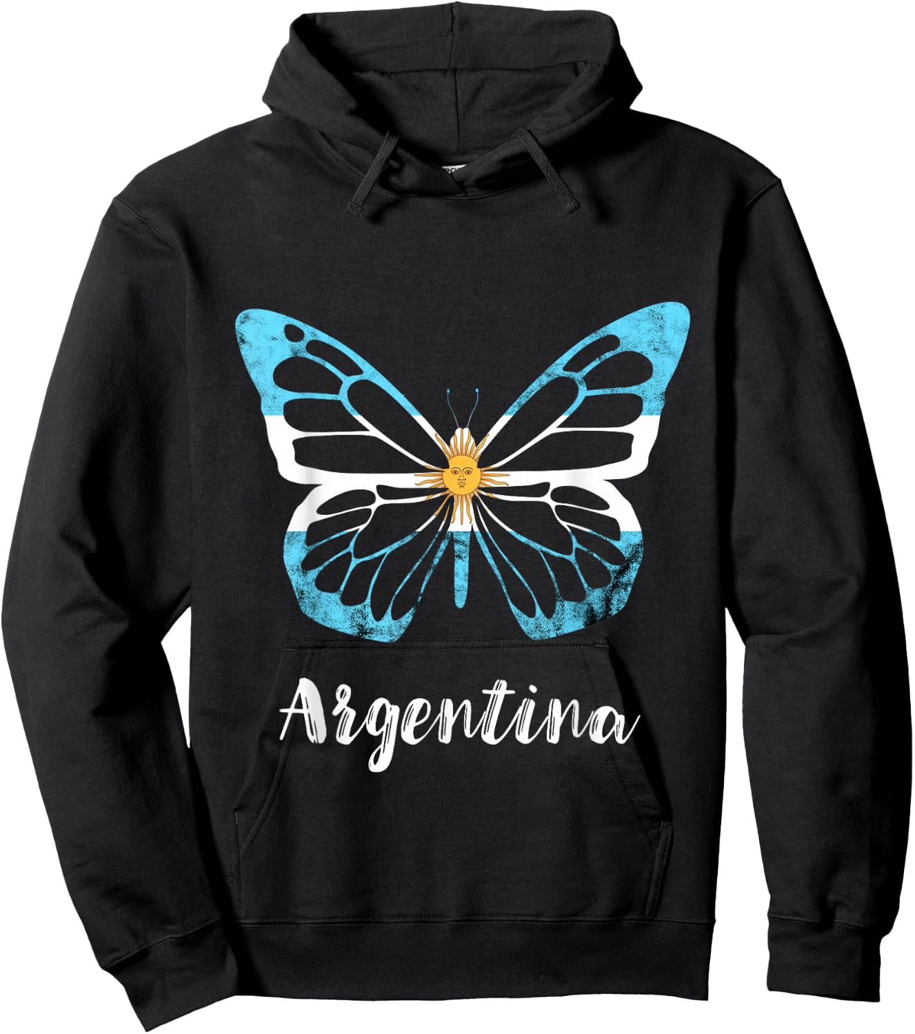 Sun Of May Butterfly Argentina Buenos Aires Argentinian Flag Hoodie - Hoodie | Black