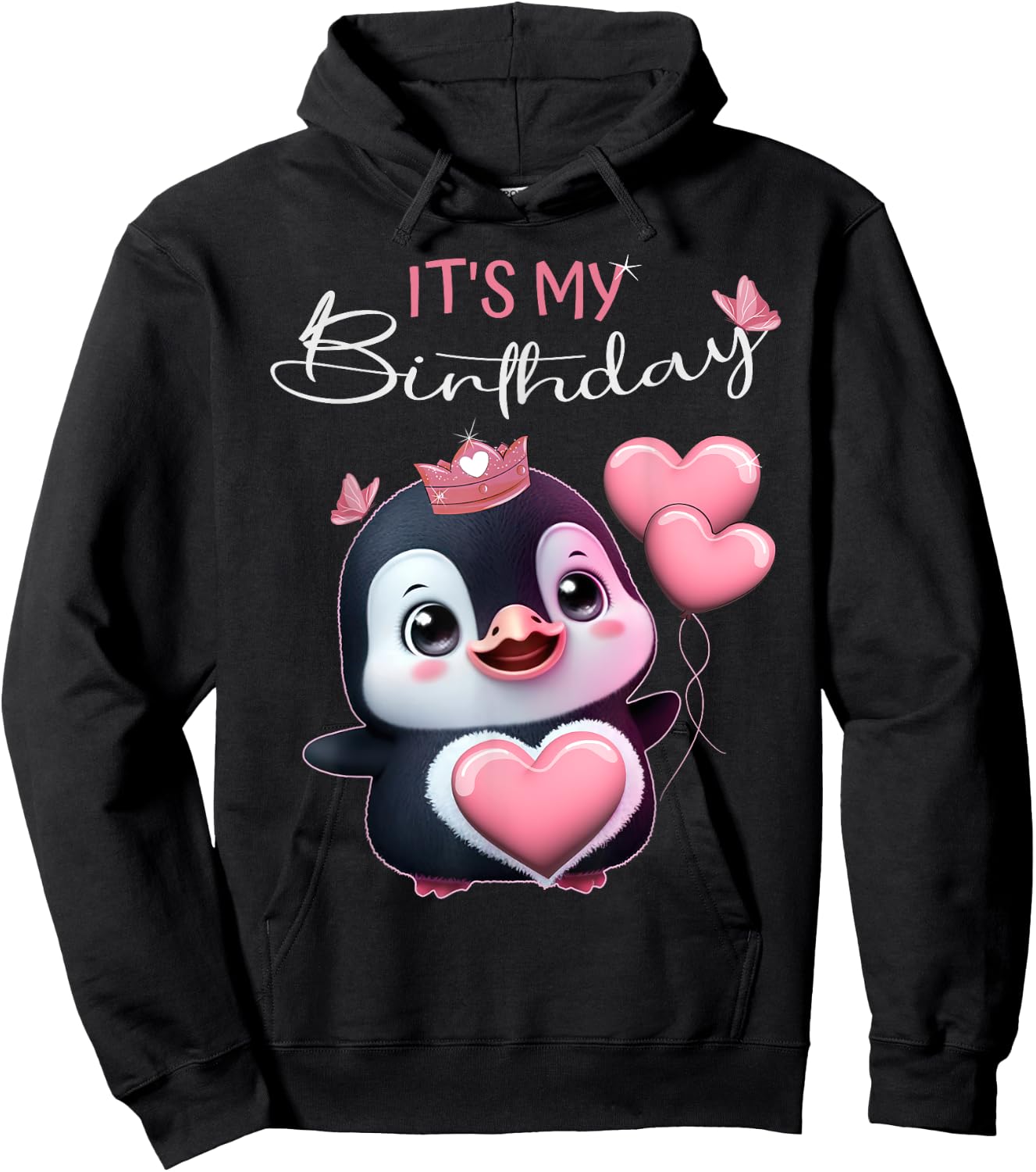 Birthday Shirt Penguin - It’s my Birthday and Girl Hoodie - Hoodie | Black