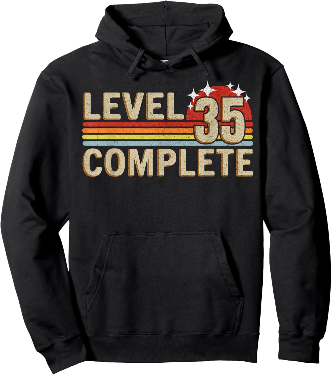 Level 35 Complete Gaming Vintage 35 Years Wedding Hoodie - Hoodie | Black