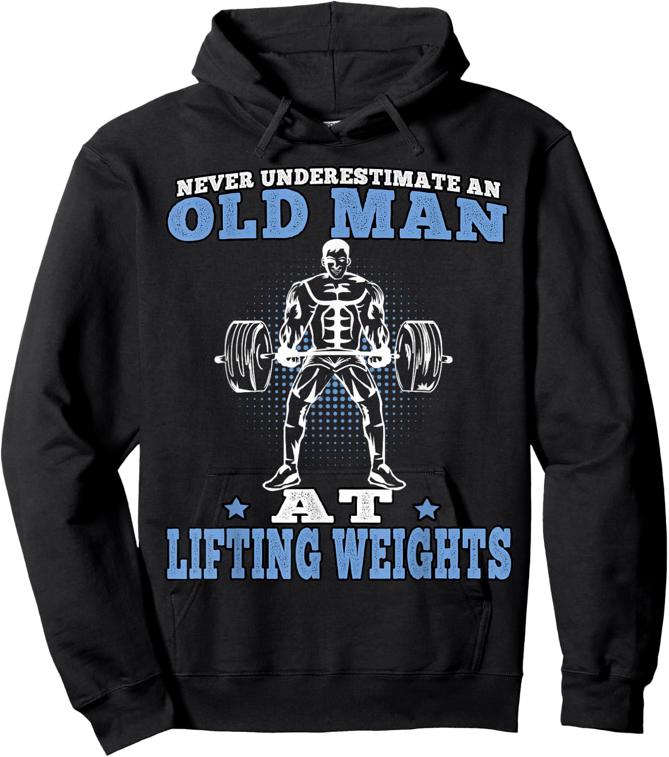 Fitness Old Man Pumping Gym Workout Gym Hoodie - Hoodie | Black