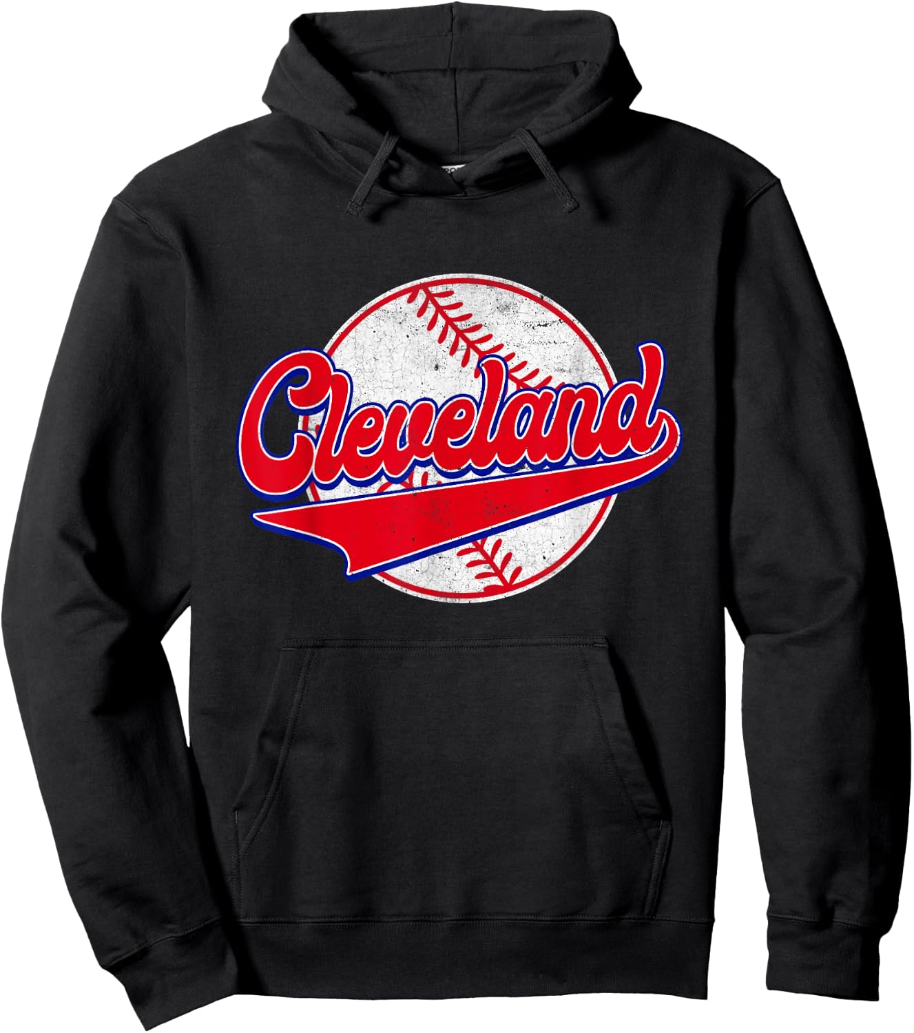 Cleveland Cityscape Vintage Baseball Men Women Kids Hoodie - Hoodie | Black