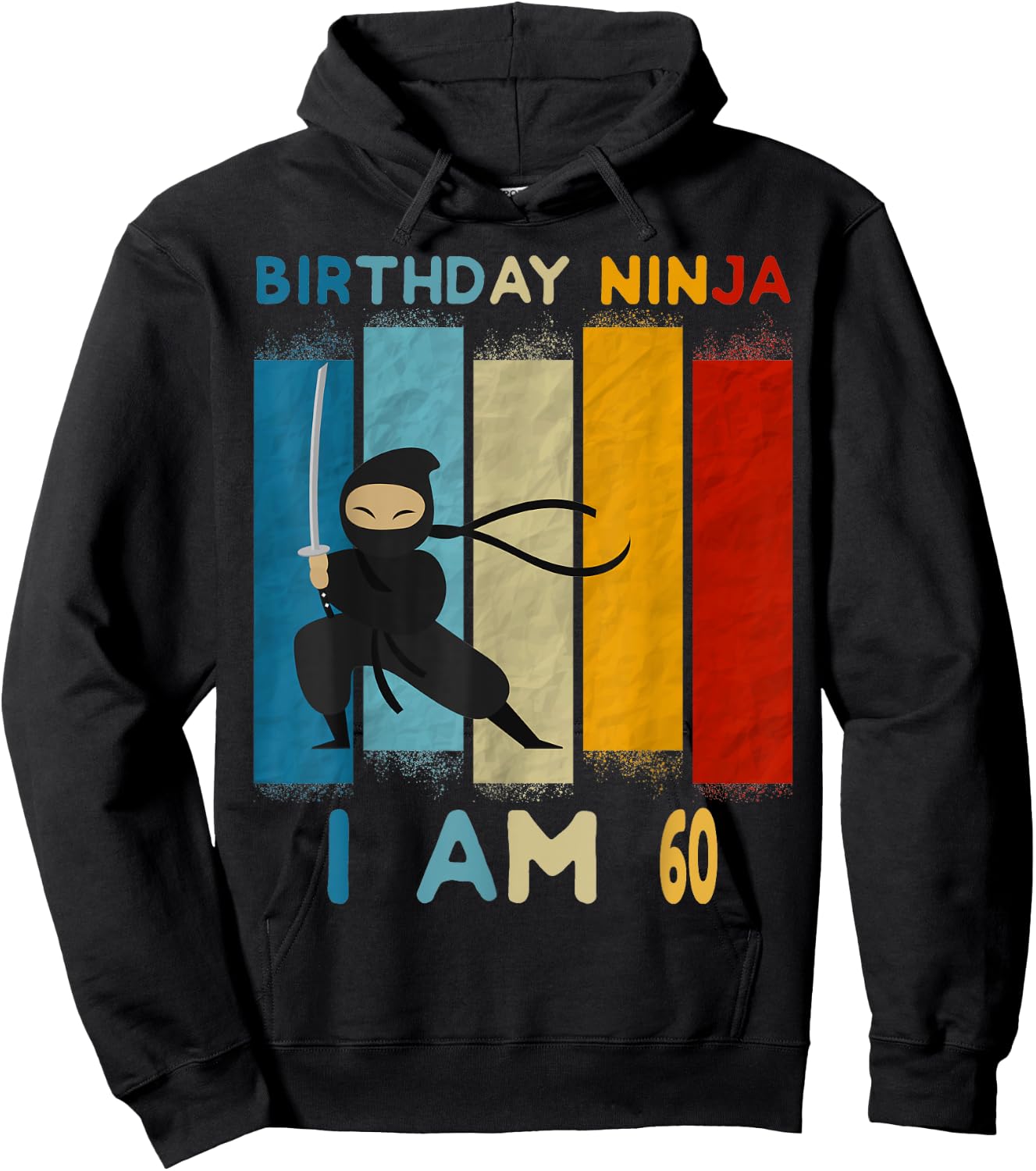 60th Birthday Boy Ninja Lover 60 Year Old Funny B-Day Hoodie - Hoodie | Black
