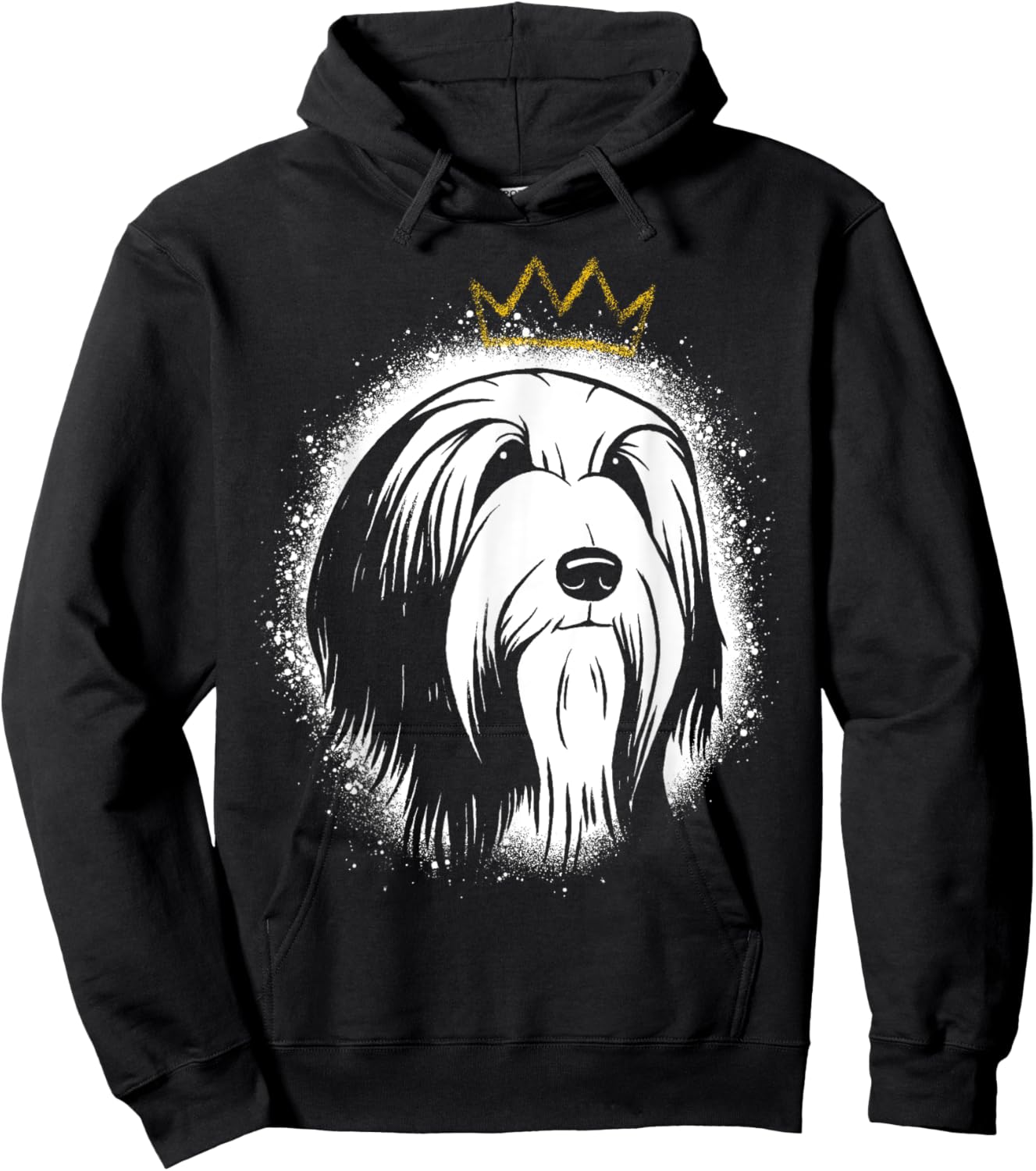 Bearded Collie with Crown Hoodie - Hoodie | Black