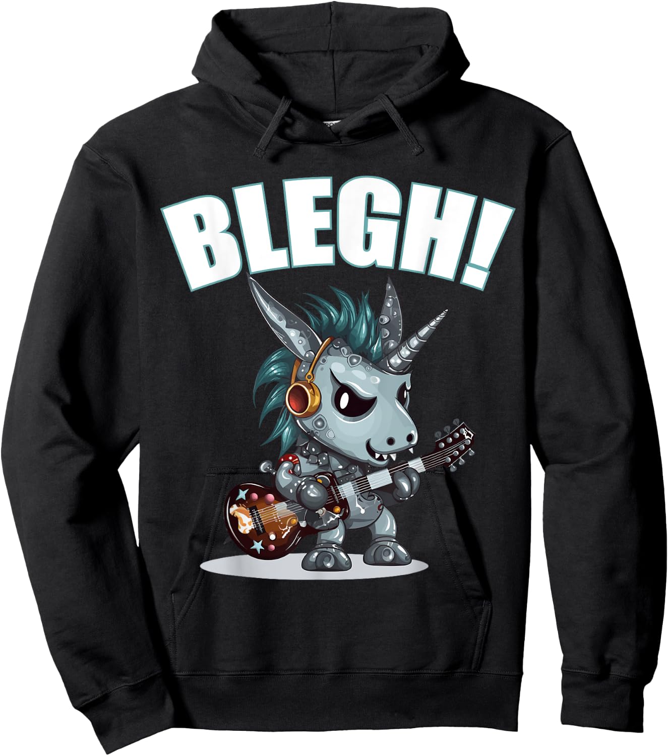 Blegh Heavy Metal Metalcore Unicorn Hoodie - Hoodie | Black