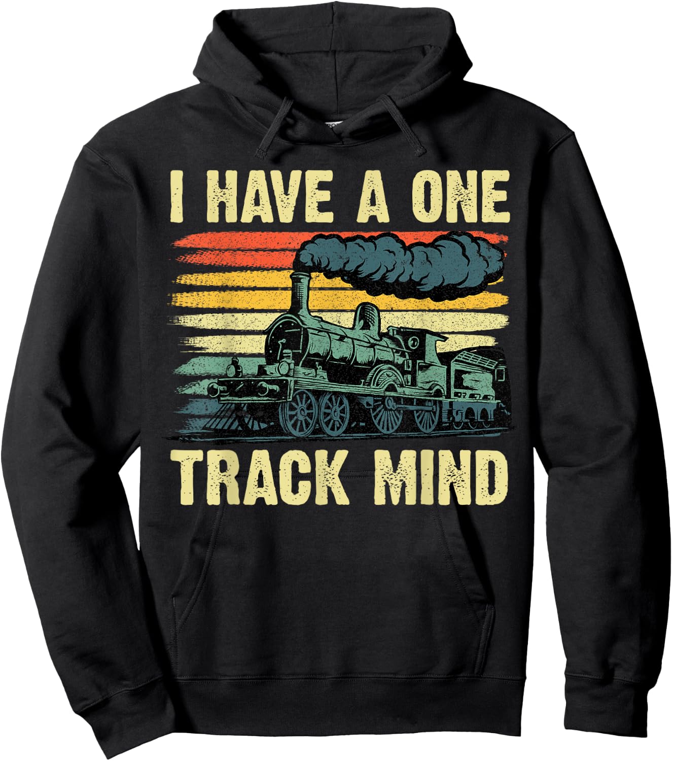 Funny Train Art Women Kids Toddlers Railroad Lovers Hoodie - Hoodie | Black