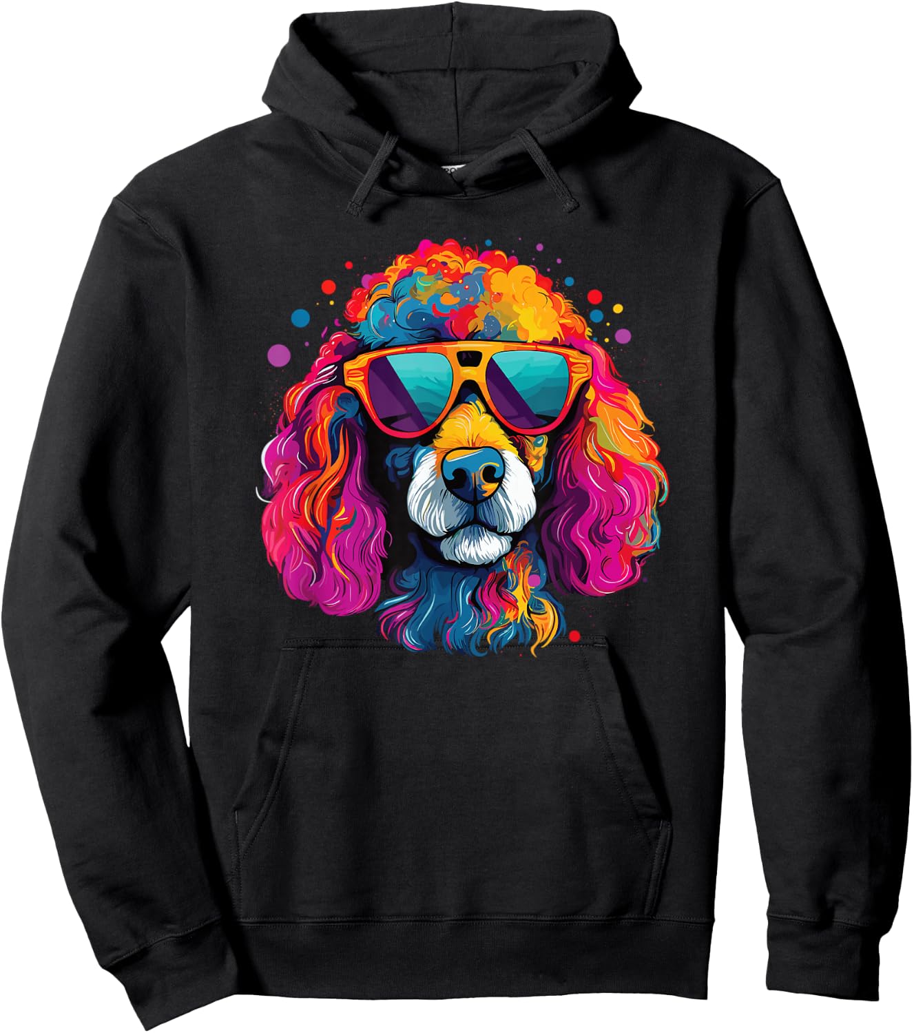 Watercolor Colorful Poodle Dogs Hoodie - Hoodie | Black