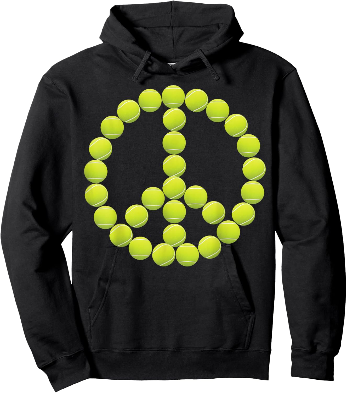 Peace Sign Tennis Ball Retro 70s 80s Costume Hippie Gift Hoodie - Hoodie | Black