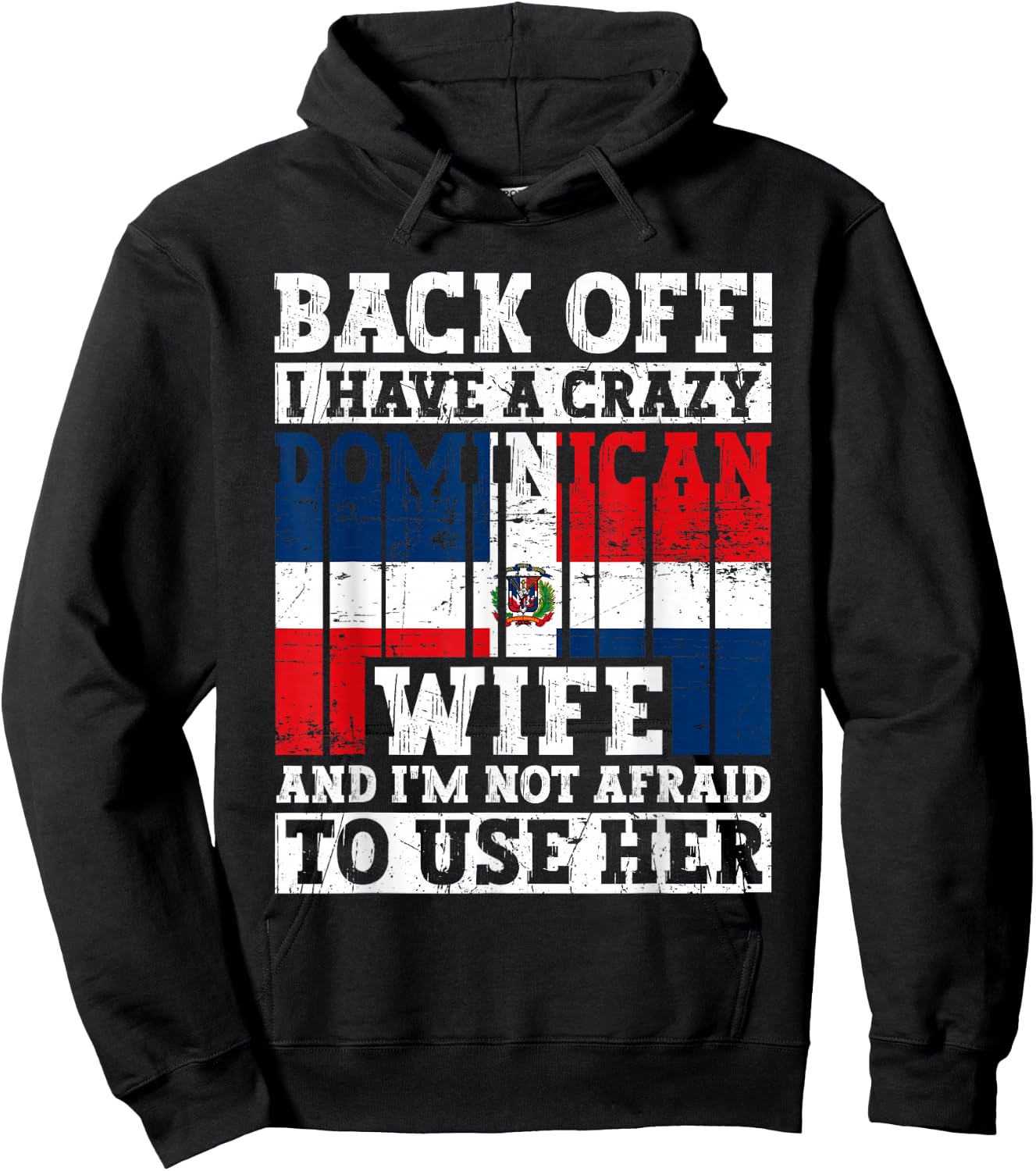 Funny Dominican Republic Husband Dominican Flag Heritage Hoodie - Hoodie | Black