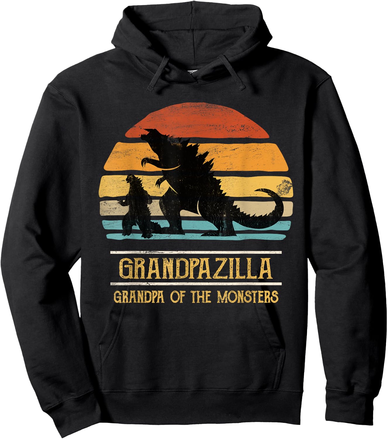 Grandpa Of Monsters Matching Family Birthday Halloween Hoodie - Hoodie | Black