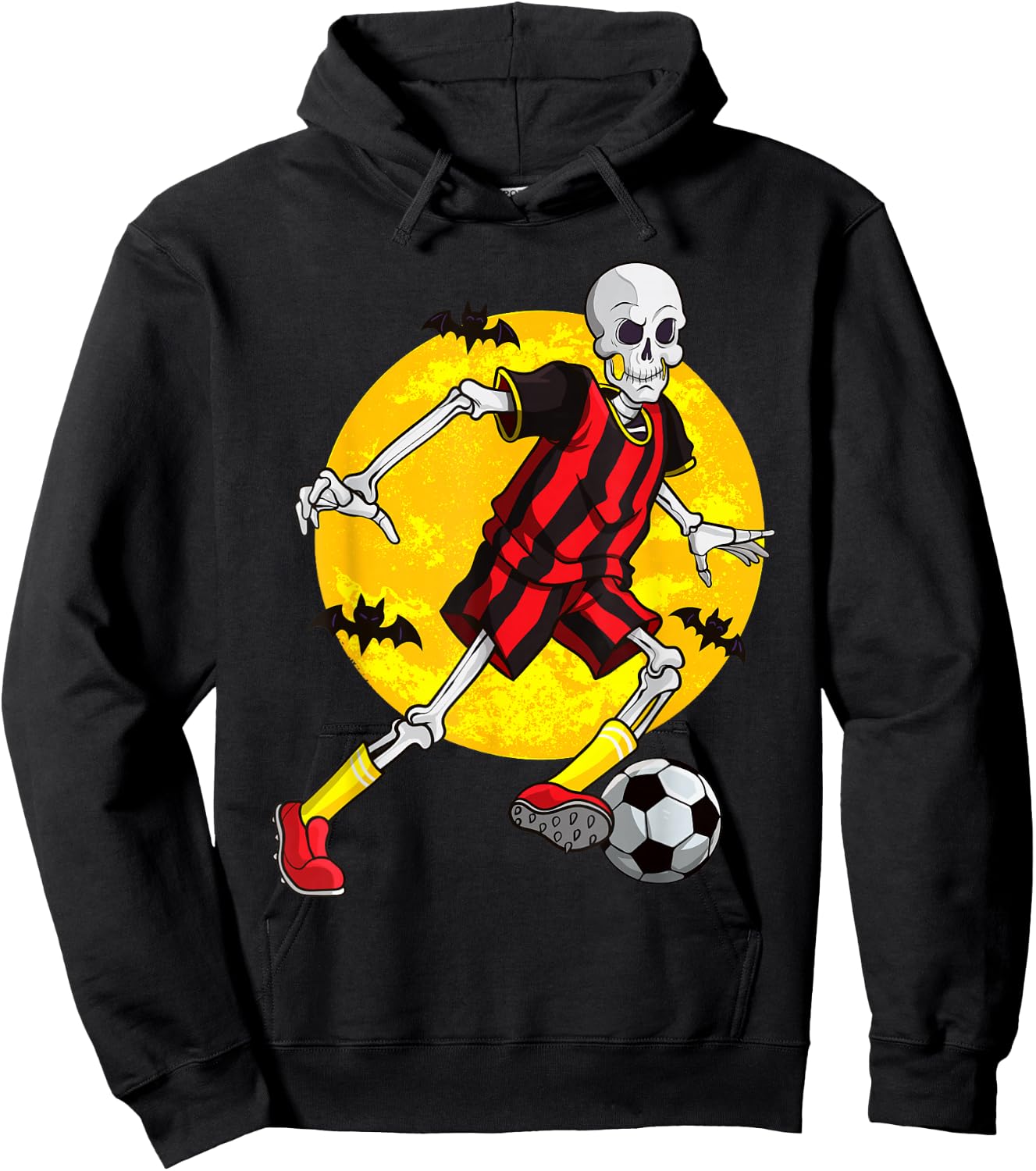 Soccer Skeleton Funny Halloween Costume Sports Player Fan Hoodie - Hoodie | Black
