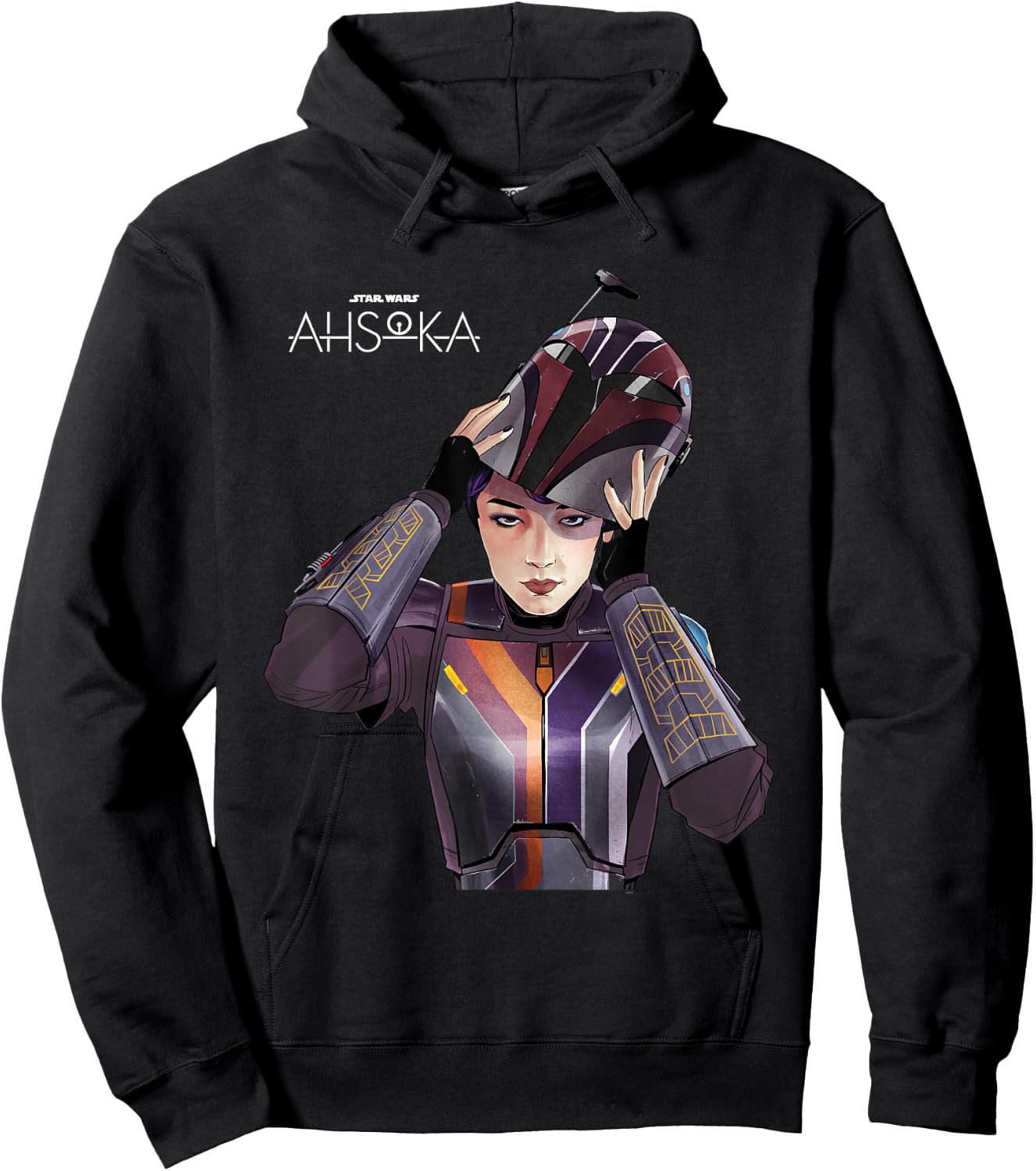 Star Wars Ahsoka Sabine Wren with Mandalorian Helmet Disney+ Hoodie - Hoodie | Black