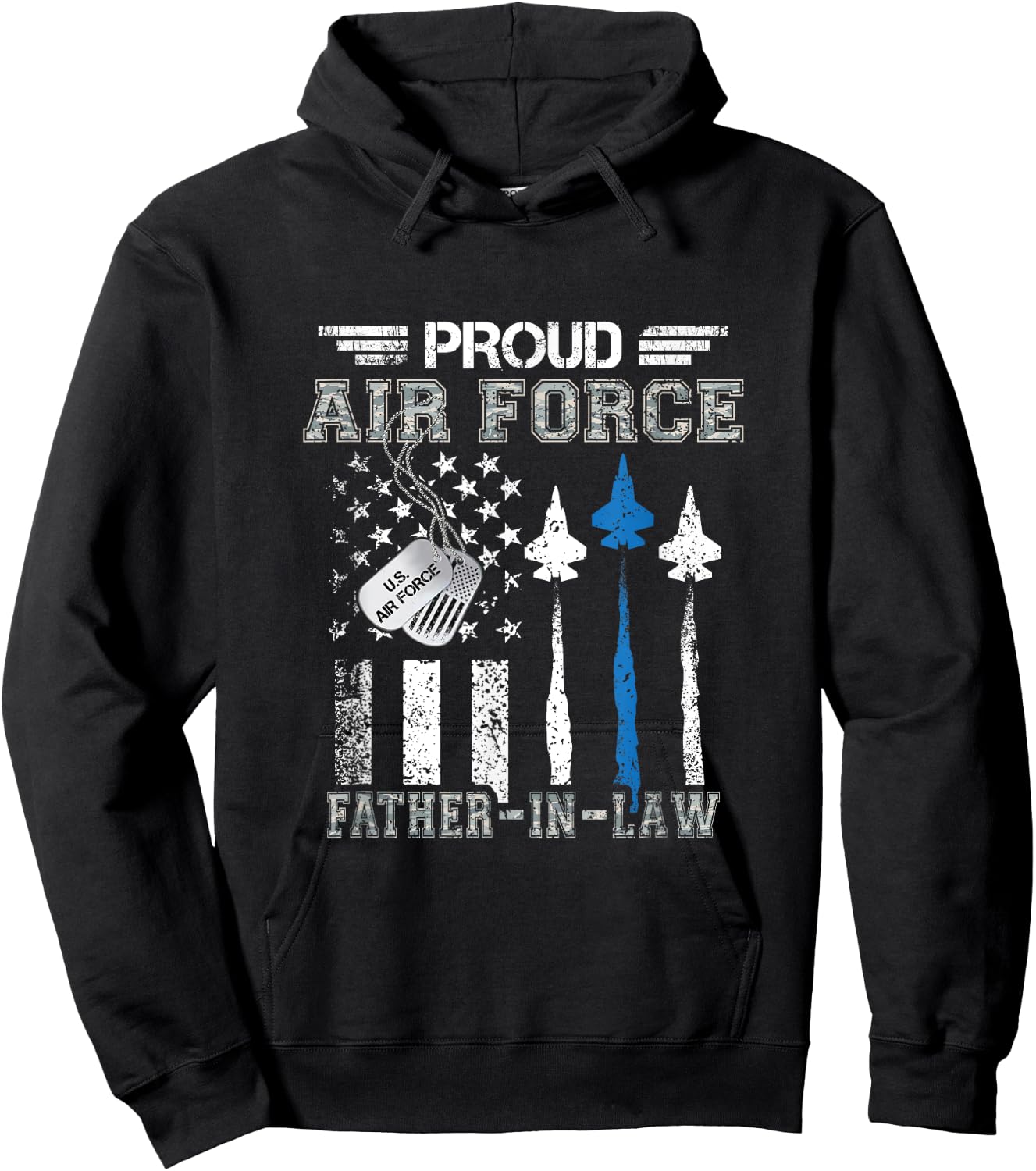Proud Air Force Father-In-Law US Air Force Graduation Gifts Hoodie - Hoodie | Black