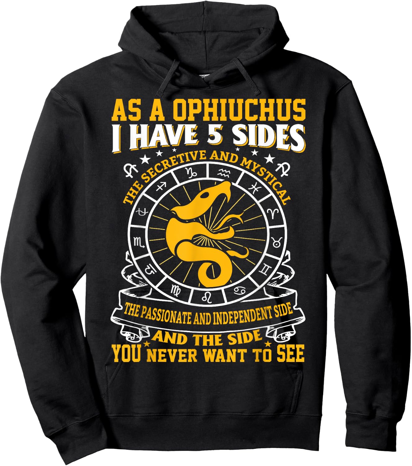 Fancy Ophiuchus November December Zodiac Design Hoodie - Hoodie | Black