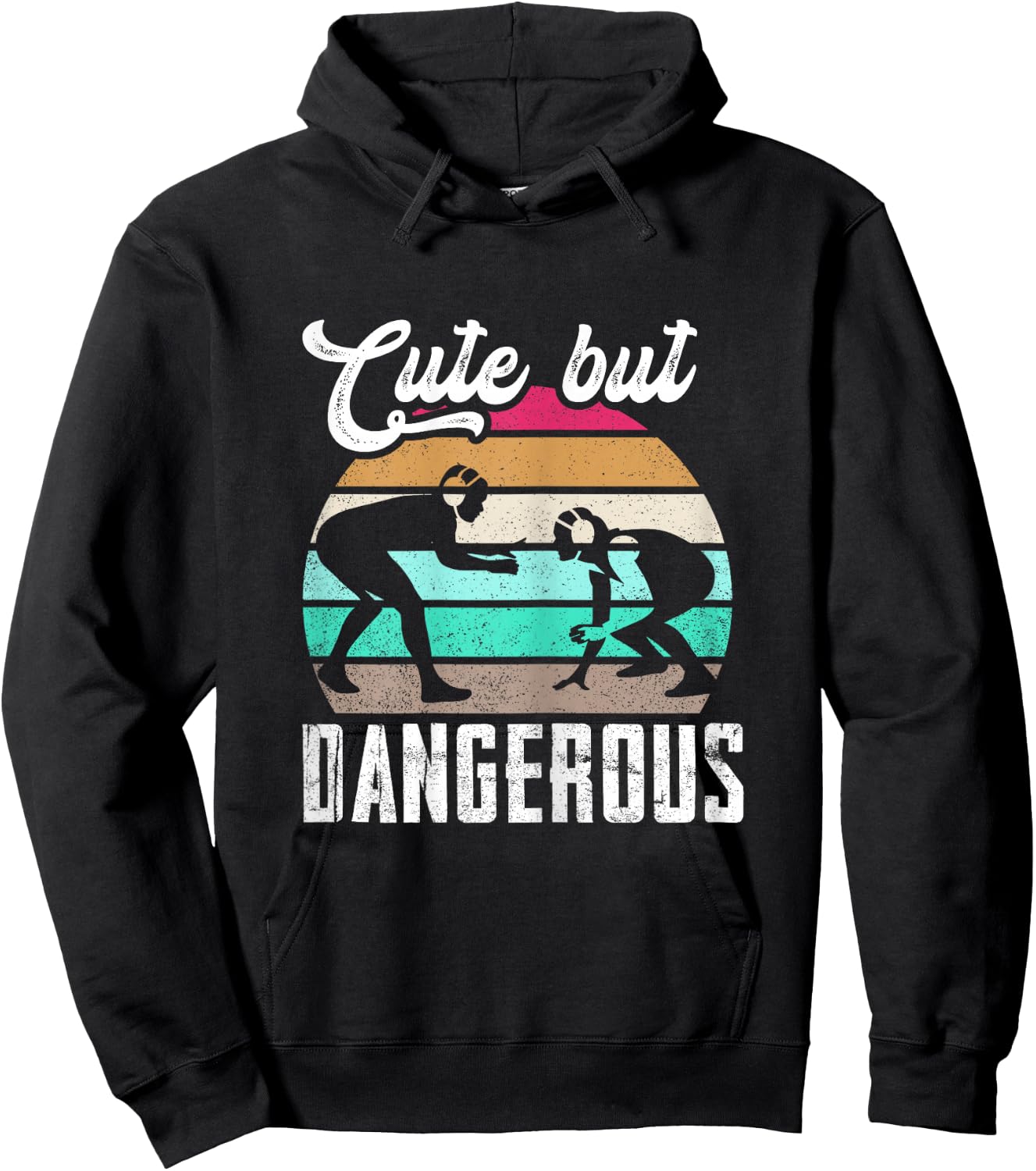 Cute But Dangerous Girls Wrestling Women Teen Girls Hoodie - Hoodie | Black