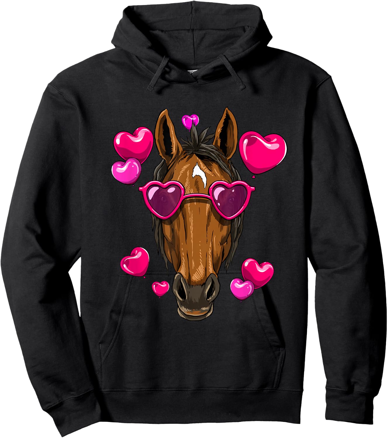 Horse Valentines Day Heart Love Couples Horse Lover Cowboy Hoodie - Hoodie | Black