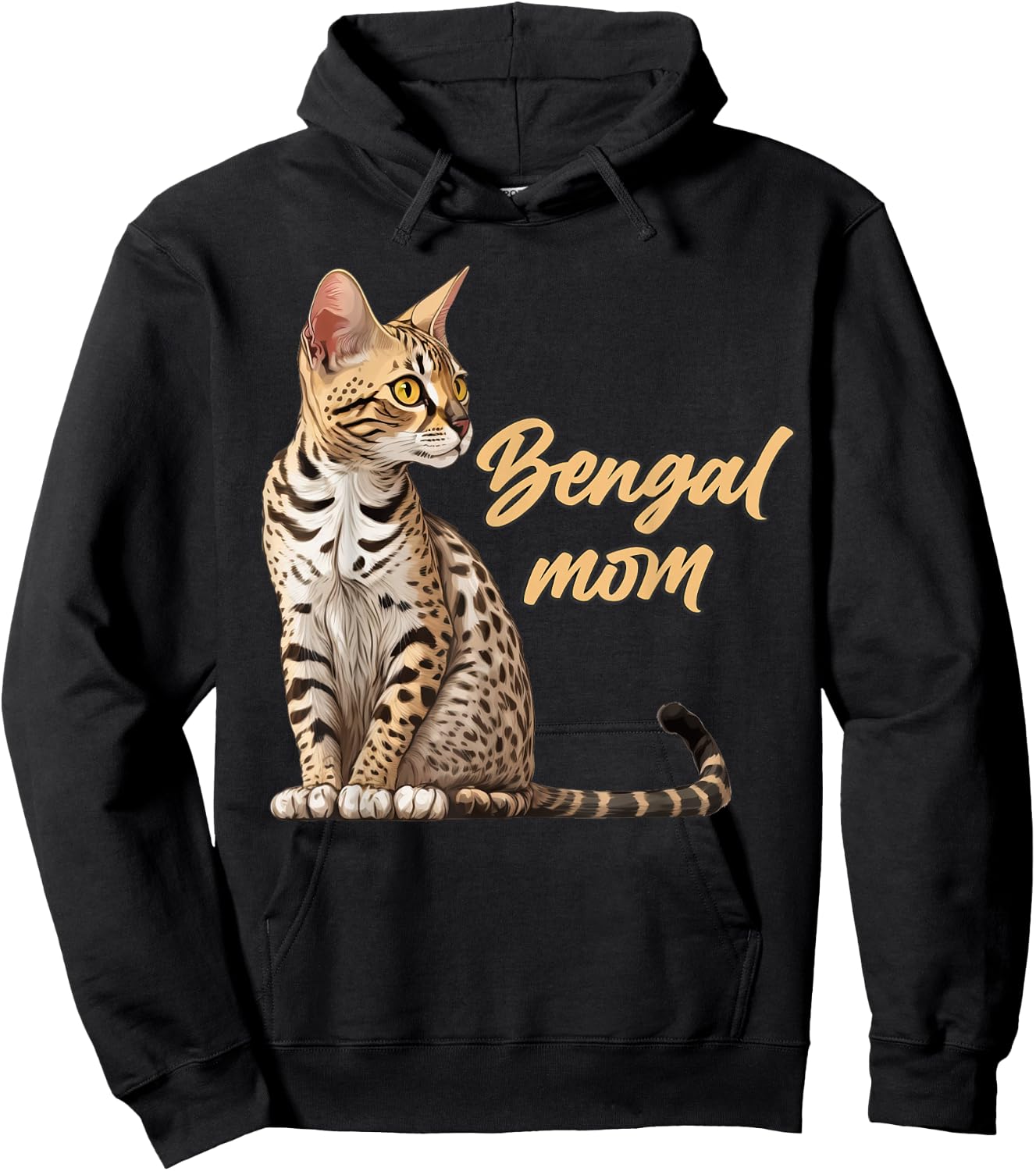 Bengal Cat Shirts Bengal Cat Mom Funny Hoodie - Hoodie | Black