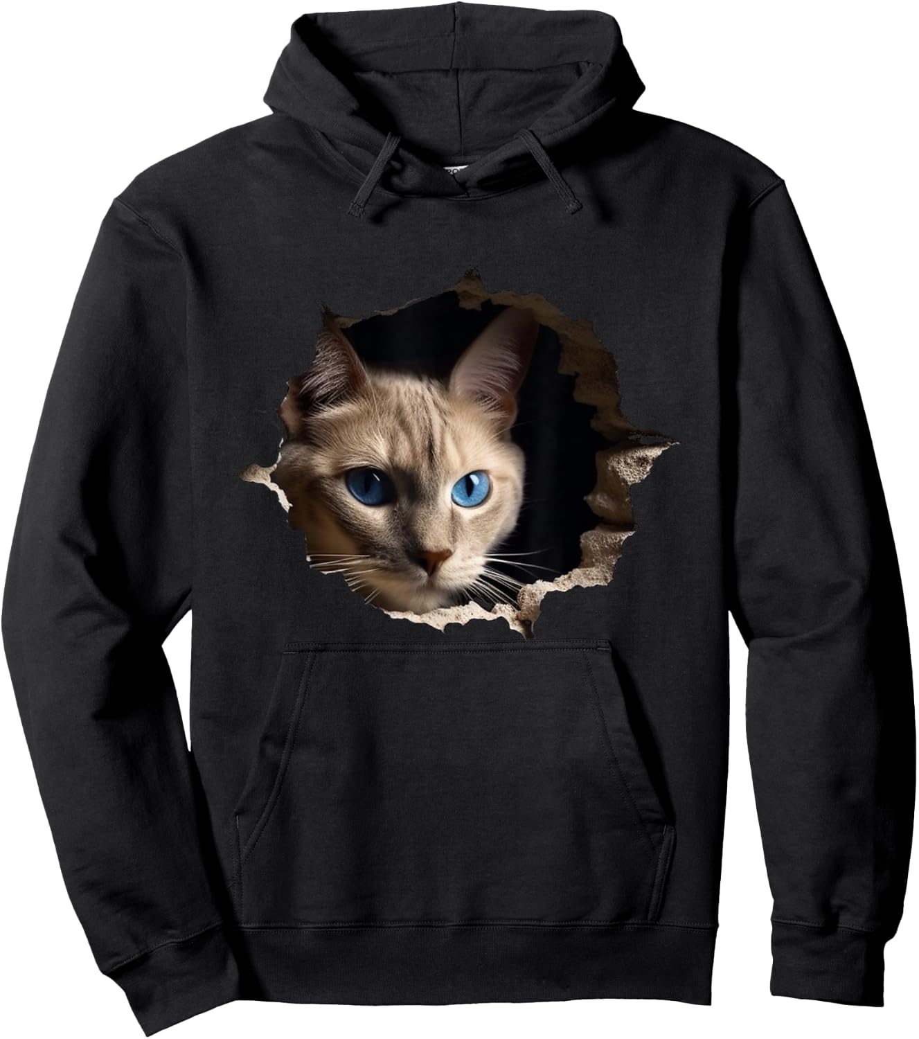 Cat Wall Animals Cat Motif Animal Cat Hoodie - Hoodie | Black