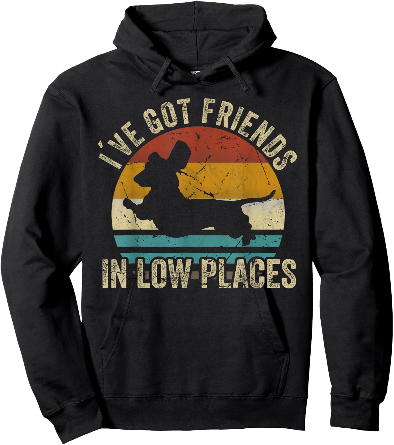 I've Got Friends In Low Places funny Dachshund Wiener Dog Women Hoodie - Hoodie | Black