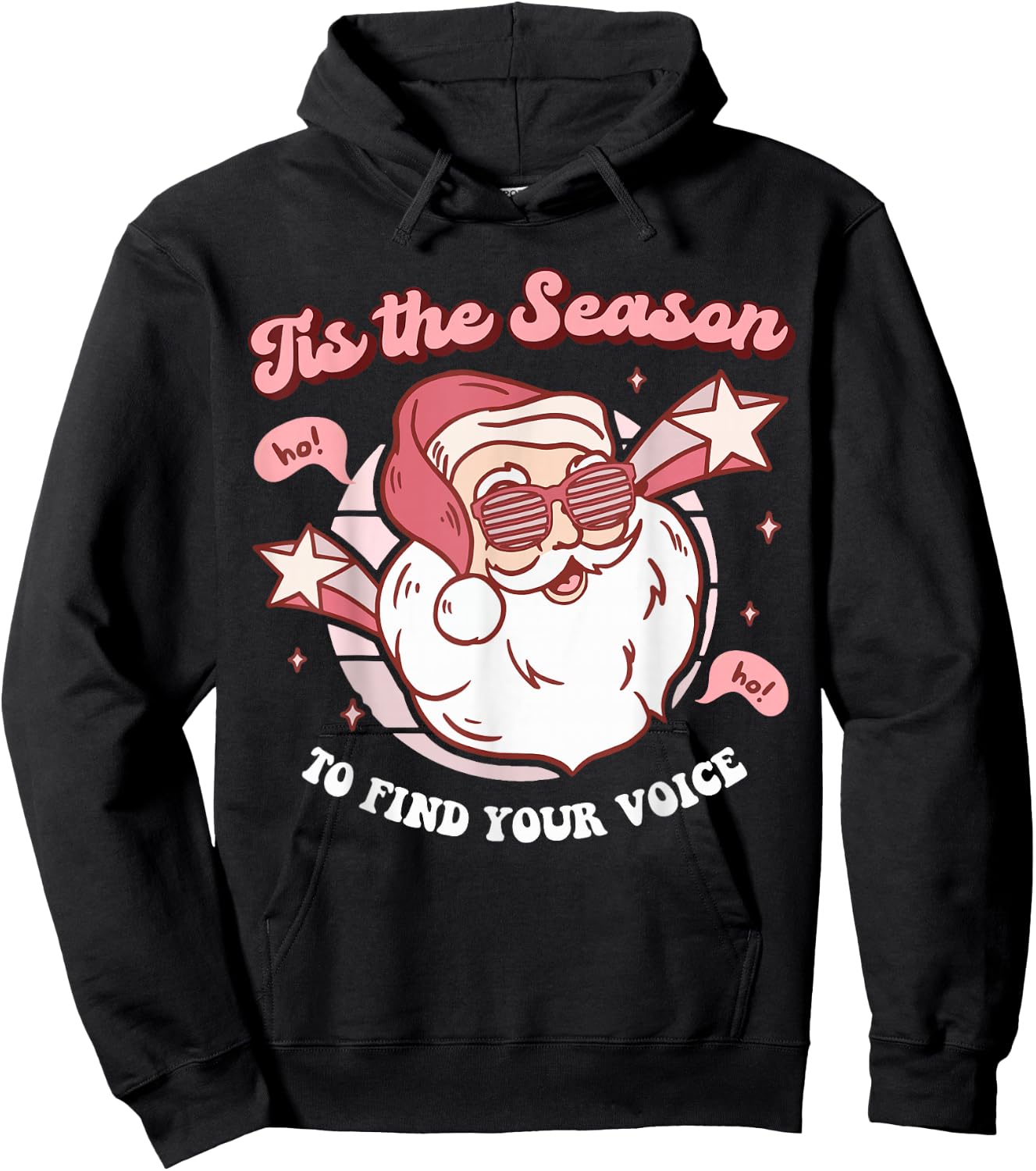 Speech Language Therapy Christmas Retro SLP Santa Therapist Hoodie - Hoodie | Black