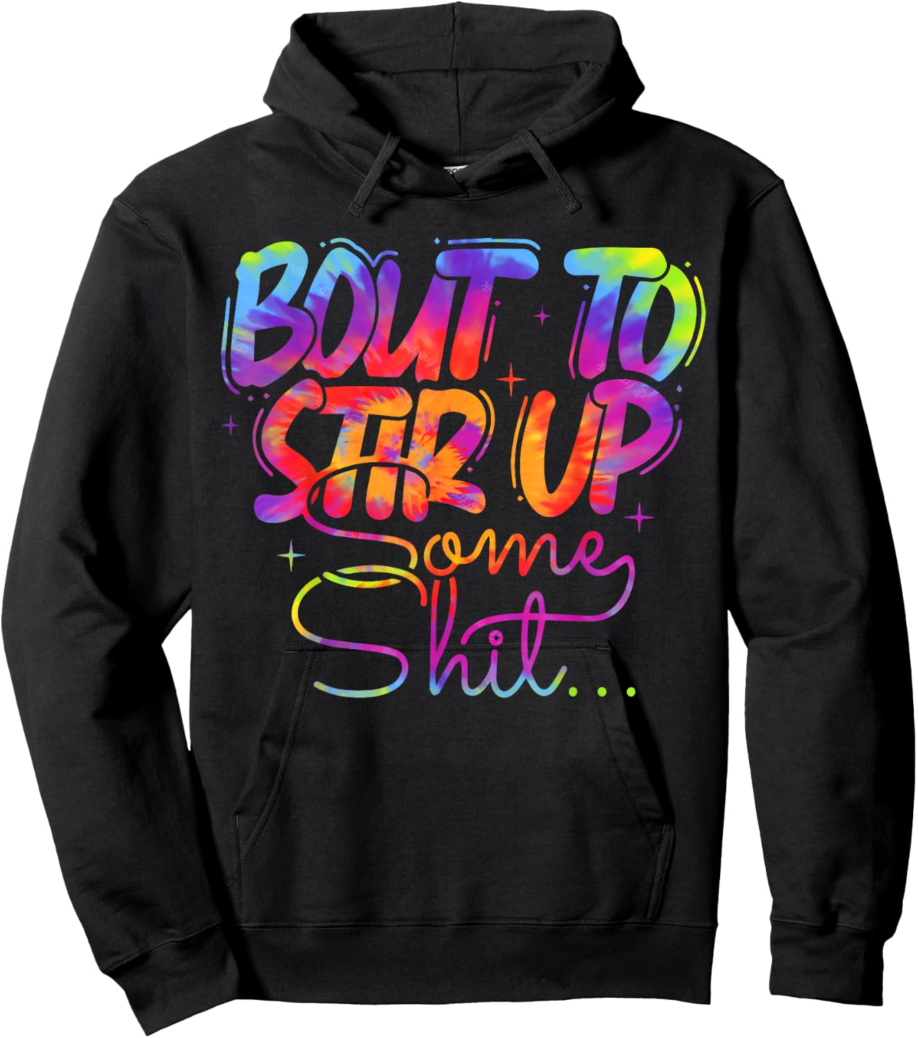 Vintage Bout to Stir up Some Shit Funny Joke Hoodie - Hoodie | Black