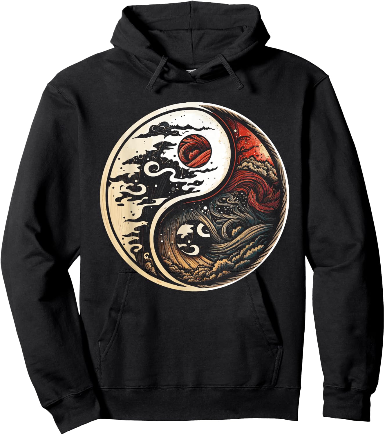Balance and Harmony: Yin Yang Symbol, Nature Lover Hoodie - Hoodie | Black