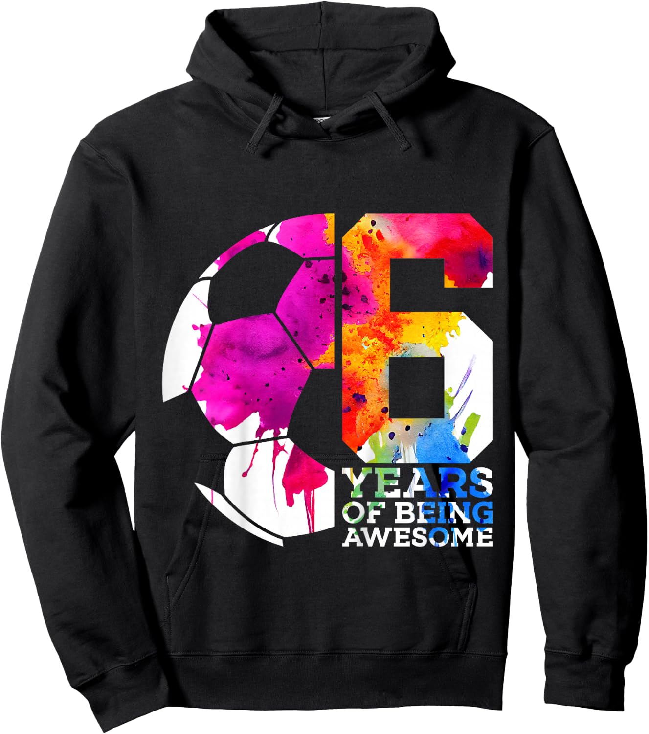 Kids 6 YEARS OF BEING AWESOME SOCCER 6TH BIRTHDAY Hoodie - Hoodie | Black