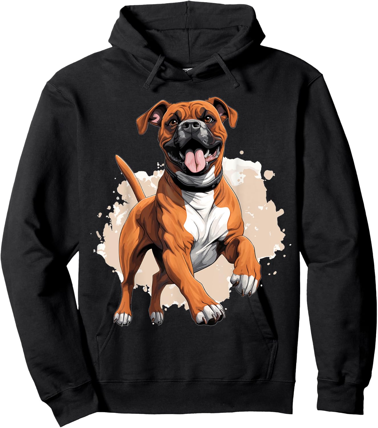 Boxer Dog Breed Pet - Cute Graphic Hoodie - Hoodie | Black