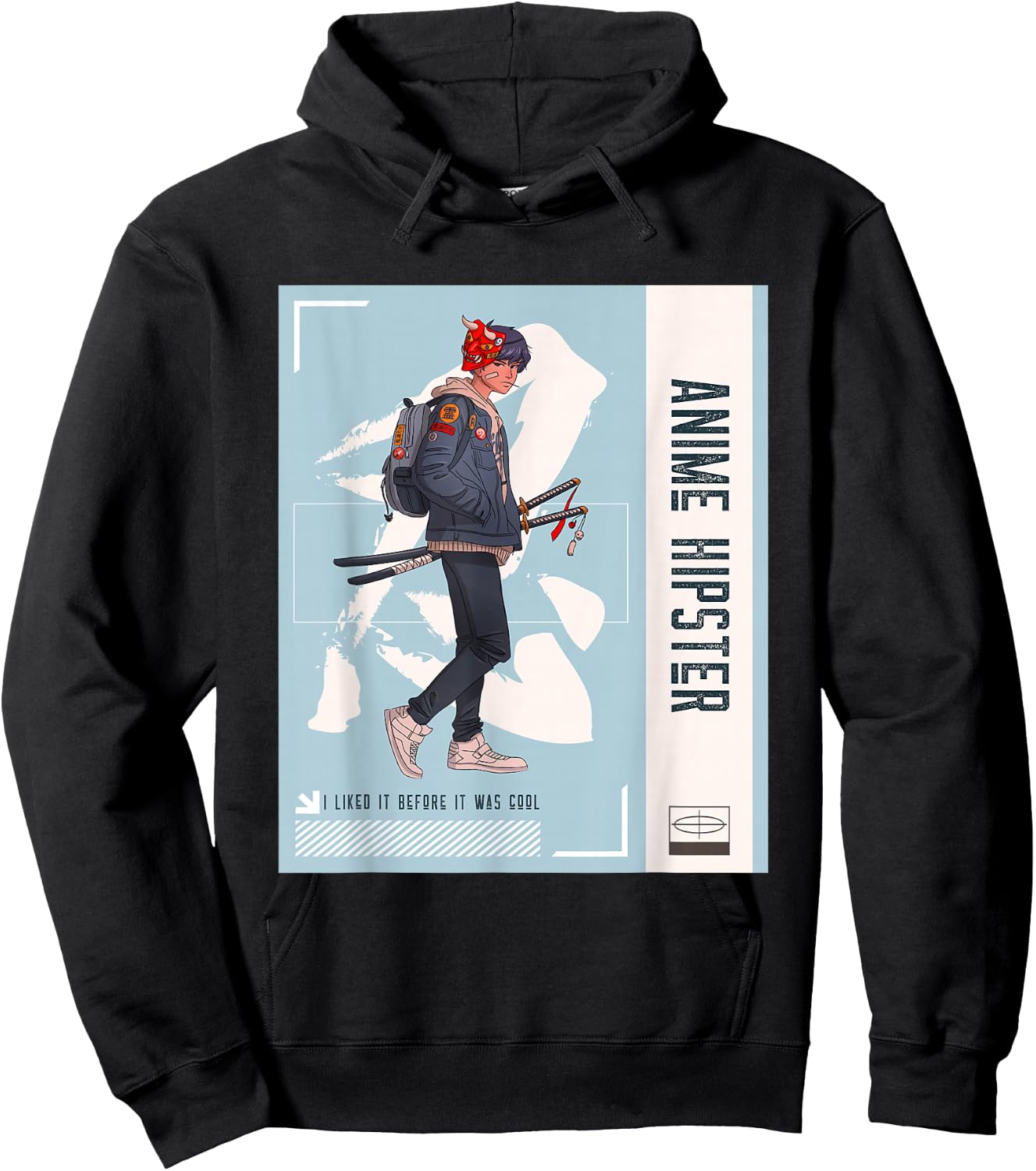 Anime Hipster Hoodie - Hoodie | Black