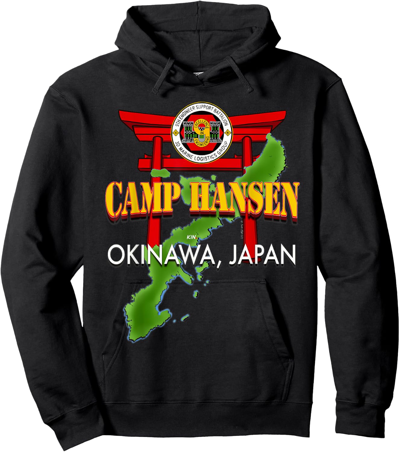 9th Engineer Support Battalion Camp Hansen Okinawa Japan Hoodie - Hoodie | Black