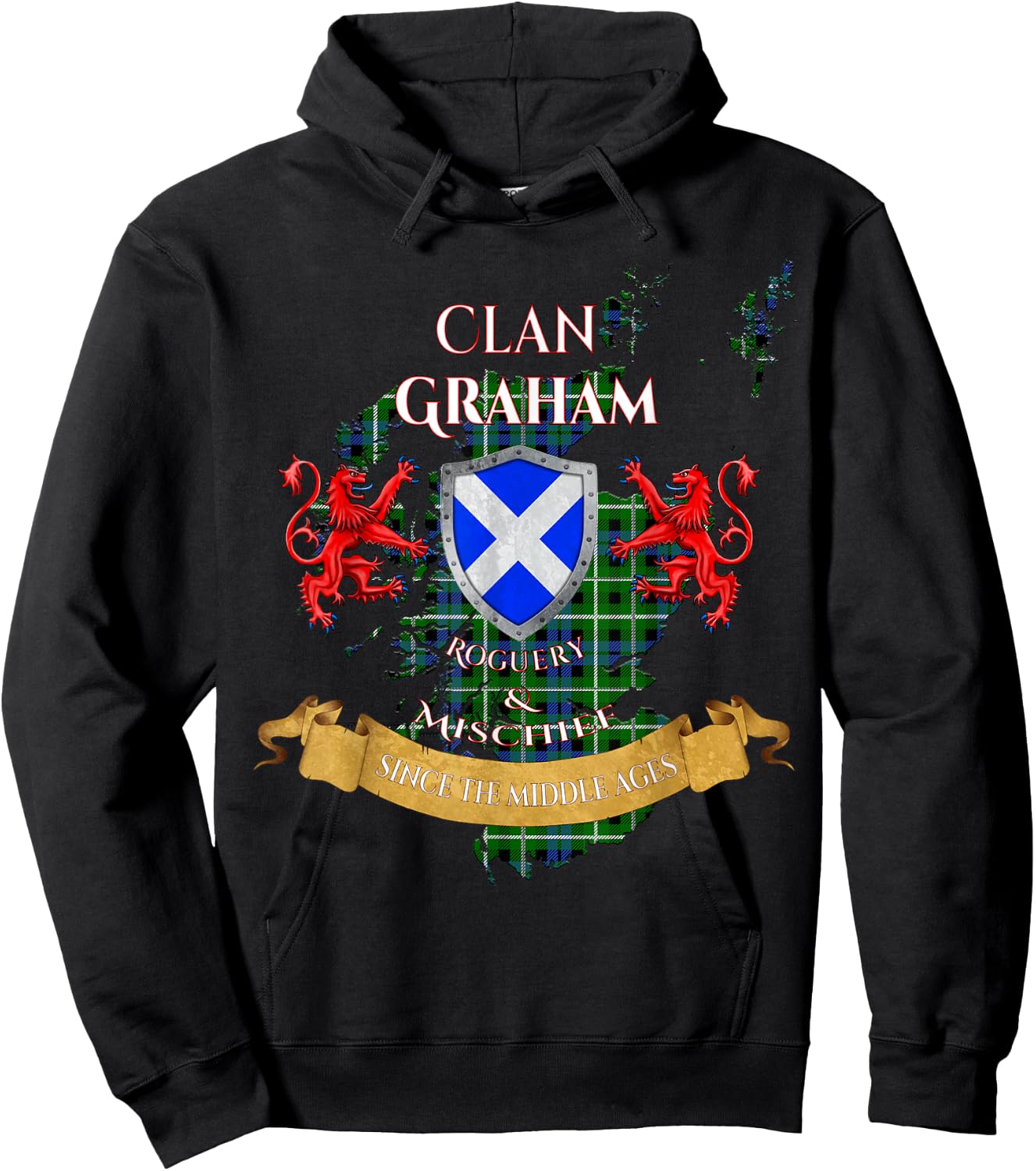 Graham Scottish Family Clan Middle Ages Mischief Hoodie - Hoodie | Black