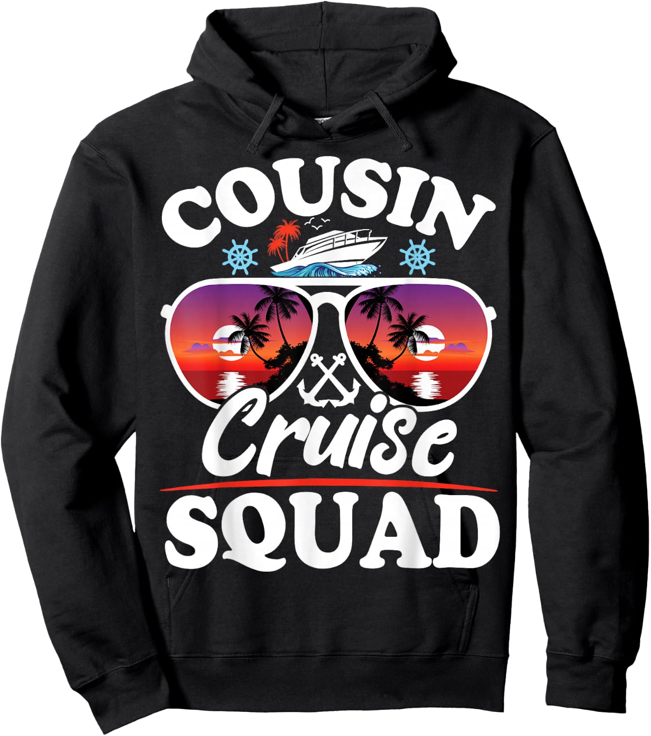 Cousin Cruise Squad 2025 Cruise Ship Party Group Vacation Hoodie - Hoodie | Black