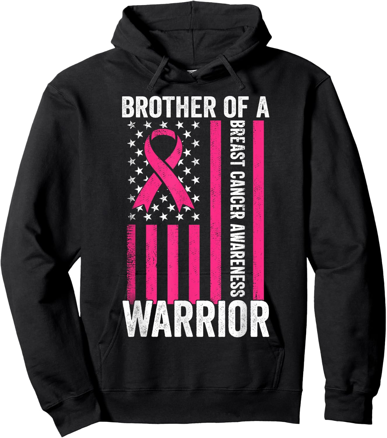 Brother Of A Warrior Breast Cancer Awareness Support Squads Hoodie - Hoodie | Black