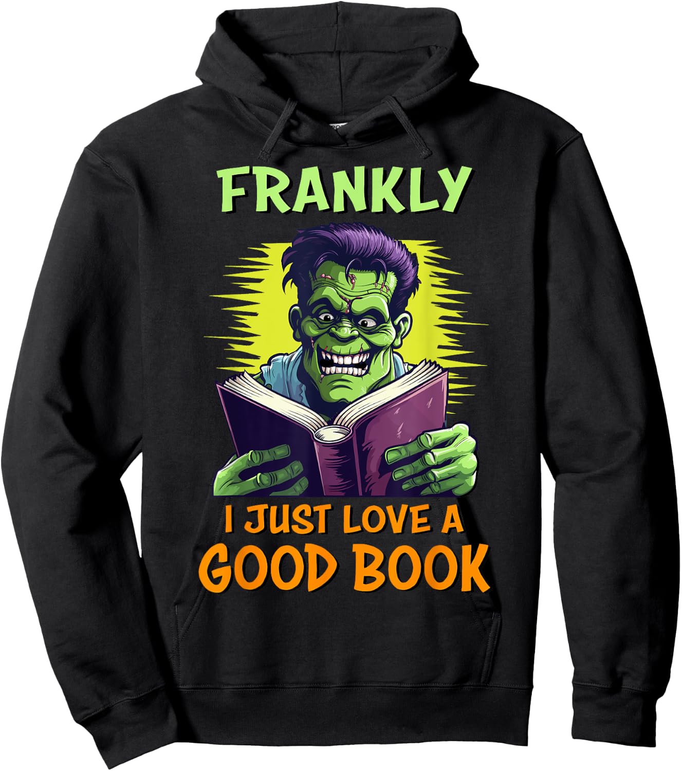 Funny Halloween Teacher Librarian Frankenstein Reading Books Hoodie - Hoodie | Black